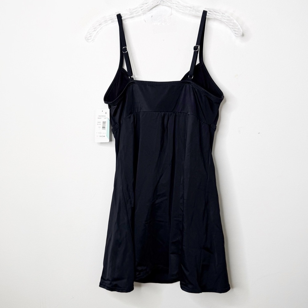 NWT SWIM SOLUTIONS | Black Empire Waist Swim Dress One Piece Swimsuit Sz. 12 - Picture 4 of 5